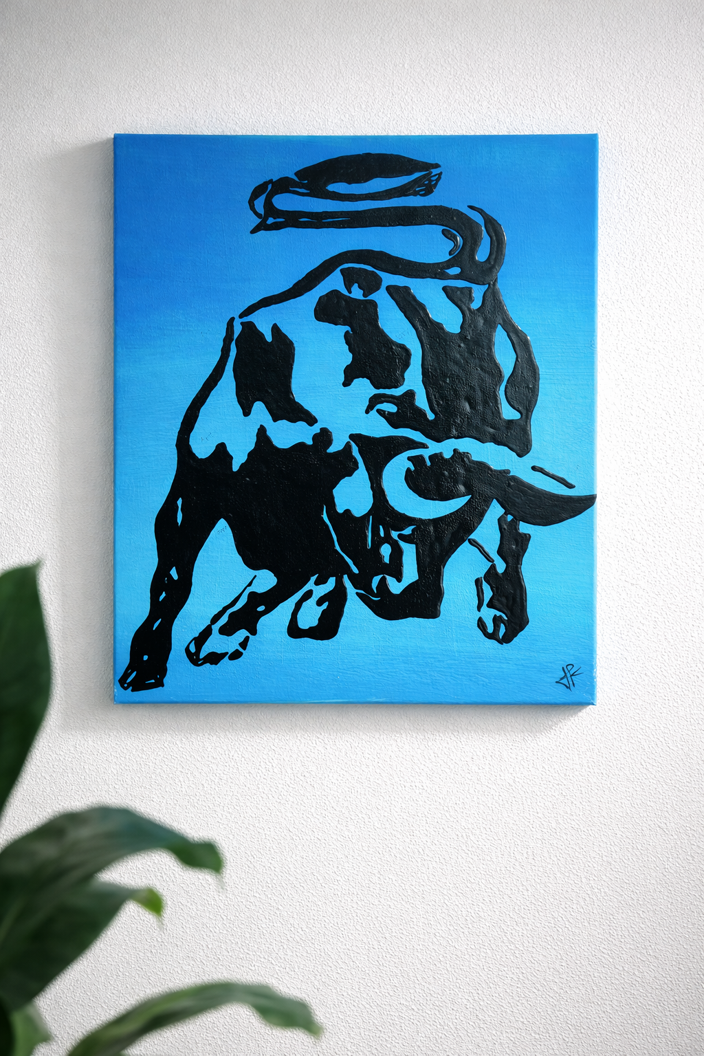 AZULTORO – 50L x 60H cm Peinture acrylique sur châssis entoilé. - ANMARY