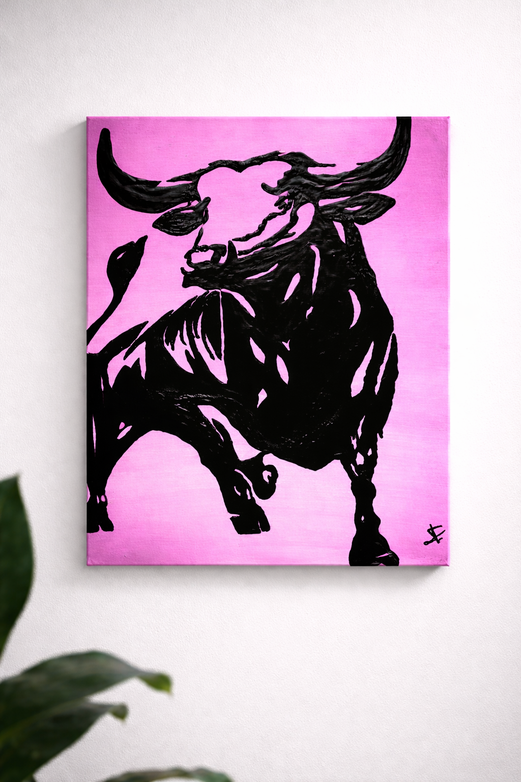 COEUR DE TORO – 50L x 60H cm Peinture acrylique sur châssis entoilé. - ANMARY