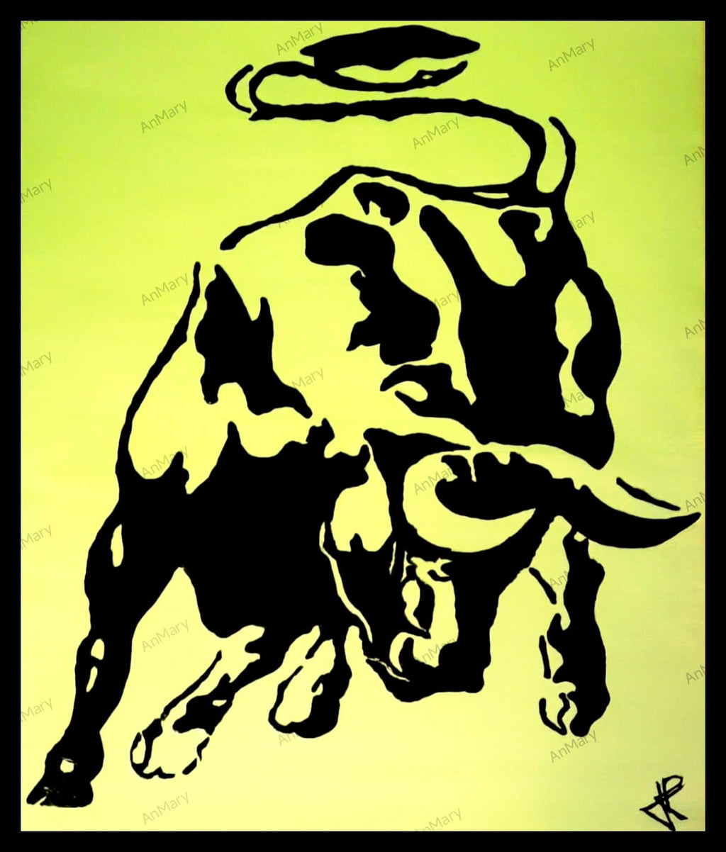 SOUFFLE DE TORO – 50L x 60H cm Peinture acrylique sur châssis entoilé. - ANMARY